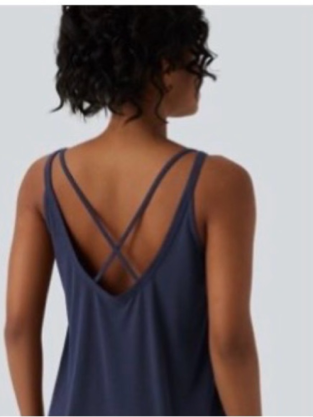 HALARA Navy Blue Strappy V-Back Tank